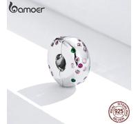 (925 Silber) Bamoer 925 Stelring Silber Rosa Cz Blume Clip Charm Fit Original Armband Für Frauen Edlen