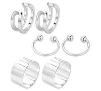925 Silber Ohrmanschetten Nicht Piercing Clip On Knorpel Schmuck Boho Creolen für Frauen Minimalistische Helix Ear Cuff, Universal Size, Messing, Kein Edelstein