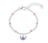 Charm-Armband aus 925er Sterlingsilber, rosa und blau, Einheitsgröße, Sterling-Silber, Kein Edelstein