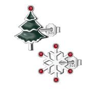 925 Sterling Silber Asymmetrische Schneeflocke Weihnachtsbaum Ohrstecker Für Frauen Hochzeit Party Feines S925 Geschenk