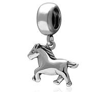 925 Sterling Silber Baby Pferd Charm Tier Charm Haustier Charm Geburtstag Charm für Pandora Bettelarmband (A)