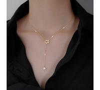 925 Sterling Silber Cute Shiny Star Choker Drop Charm Halsketten Charming Woman Hochzeitsfeier Geburtstag 45 cm