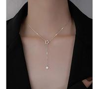925 Sterling Silber Cute Shiny Star Choker Drop Charm Halsketten Charming Woman Hochzeitsfeier Geburtstag 45 cm
