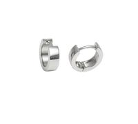 925 Sterling Silber Damen Creolen, Klappcreolen Hochglänzend, 12,5mm Durchmesser, 3,1mm Breite, Glanzpoliert, 2,6g Gewicht, 1 Paar