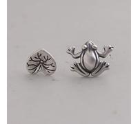 925 Sterling Silber Frosch Lotus Ohrstecker Für Frauen Persönlichkeit Einfache Ohrringe Modeschmuck Hohe Qualität