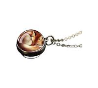 925 Sterling Silber Fuchs-Halskette für Damen und Herren, hübscher roter süßer Tier-Doppelseiten-Glasanhänger, Mädchen-Gold-Anfangshalskette, Schmuck Damen, Therian