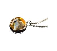 925 Sterling Silber Fuchs-Halskette für Damen und Herren, hübscher roter süßer Tier-Doppelseiten-Glasanhänger, Mädchen-Gold-Anfangshalskette, Schmuck Damen, Therian