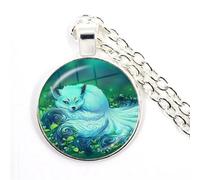 925 Sterling Silber Fuchs Halskette für Damen und Herren, Kawaii Anhänger Seil Niedliches Tier Glas Halsband Handwerk Vintage, Mädchen Gold Initial Halskette, Schmuck Damen, Therian