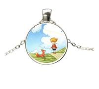 925 Sterling Silber Fuchs Halskette für Damen und Herren, Unter dem Mond Glaskuppel Halskette, Mädchen Gold Initial Schmuck Damen, Therian