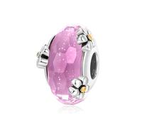 925 Sterling Silber Glas Charm Geburtsstein Tier Mama Blume Anhänger Hund Katze Kreuz Weihnachten für Pandora Charm Armband, one size, Sterling-Silber, Zirkon