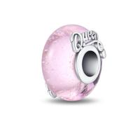925 Sterling Silber Glas Charm Geburtsstein Tier Mama Blume Anhänger Hund Katze Kreuz Weihnachten für Pandora Charm Armband, one size, Sterling-Silber, Zirkon