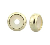 925 Sterling Silber Gold Clip Stopper Charms Rondelle Spacer Bead für Pandora Charm Armbänder (vergoldet)