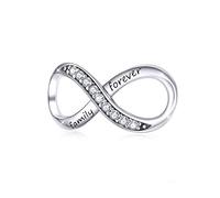 925 Sterling Silber Infinity Charms Beads Family Forever mit AAA CZ kompatibel mit Pandora Armband Halskette