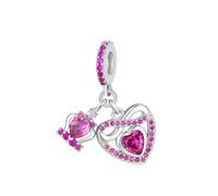 925 Sterling Silber Juli Birthstone Charms für Pandora Armbänder und Halskette, Infinity Heart mit Crown Armband Bead Charm Schmuck Geschenke für Frauen Mädchen, Geburtstag,Muttertag