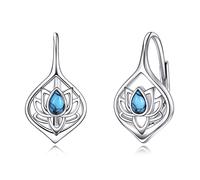 925 Sterling Silber Lotus Ohrringe Leverback Schmuck für Damen Mädchen (Lotus)