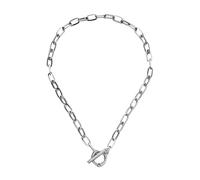 925 Sterling Silber Münze Knebelhalskette für Frauen, Büroklammerkette Vorhängeschloss Anhänger - Schloss und Schlüssel, Herz,