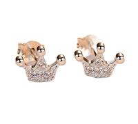 925 Sterling Silber Nette Prinzessin Krone Ohrstecker Für Frauen Funkelnde Ohrringe Schmuck Party Zubehör Geschenke