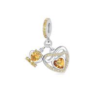 925 Sterling Silber November Birthstone Charms für Pandora Armbänder und Halskette, Infinity Heart mit Crown Armband Bead Charm Schmuck Geschenke für Frauen Mädchen, Geburtstag,Muttertag