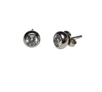 925 Sterling Silber Ohrstecker mit 8 mm Zirkonia, Rund, Poliert, Pavé-Fassung, 10 mm Durchmesser, 2 Stück
