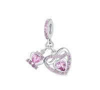 925 Sterling Silber Oktober Birthstone Charms für Pandora Armbänder und Halskette, Infinity Heart mit Crown Armband Bead Charm Schmuck Geschenke für Frauen Mädchen, Geburtstag,Muttertag
