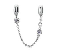 925 Sterling Silber Perlen Sicherheit Halskette Verschlussanhänger Für Pandora Frauen Europäischen Stil Schlangenkette Armband Schmuck, Zirkonia, Perle