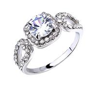 925 Sterling Silber Ringe für Frauen, Verlobungsring Damen mit Zirkonia, Liebesknoten Ring Damen, Diamanten Halskette,Versprechen Ringe Silberringe Damenring Schmuck Geschenke