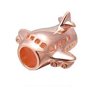 925 Sterling Silber Rose Gold Flugzeug Charm Flugzeug Charm Reise Charm Weihnachten Charm für Pandora Charm Armband (Rose vergoldet)