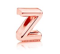 925 Sterling Silber Rose Gold Perlen Alphabet Charms Buchstabe Z Charm Jahrestag Charm Wörter Charm für Pandora Charms Armband (Z)