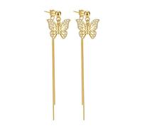 925 Sterling Silber Schmetterling Ohrstecker Quasten 60mm Ohrlinie Für Damen Silber 925 Schmuck