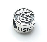 925 Sterling Silber USMC US Marine Corps Sea Sicherheit Militär Armee Force Perle für europäische Charm-Armbänder