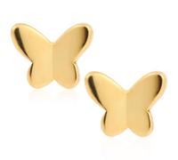 925 Sterlingsilber Schmetterlingsohrringe für Frauen, Winzige Schmetterlingsohrstecker Schmuckgeschenk für Geburtstag Jahrestag Weihnachten Valentinstag Schulabschluss (Gold)