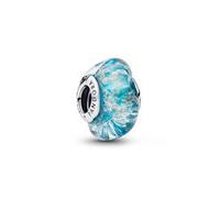 925er Silber Charm für Damen, türkisfarbenes Glas