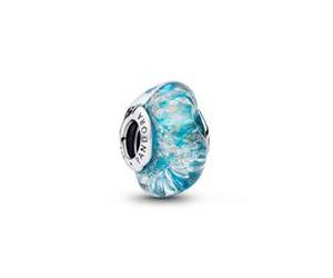 925er Silber Charm für Damen, türkisfarbenes Glas
