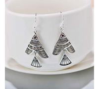 925er Silber Ohrringe Damen, Ethnischen Stil Vintage Kleinen Fisch Tropfen Ohrstecker Persönlichkeit Mode Kristall Augen Tier Ohrclips, Ungewöhnliche Hochzeit Mädchen Ohrstecker Hypoallergen Schmu