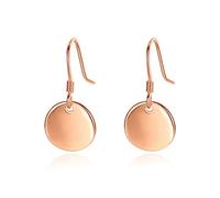 925er Silber Ohrringe Damen, Kleine Frische Süße Roségold Runde Ohrclips Einfache Glänzende Anhänger Ohrhaken Für Dame, Charme Hochzeitsgeschenk Mädchen Ohrstecker Hypoallergen Schmuck Accessoire