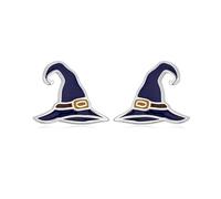 925er Silber Ohrringe Damen, Mode Hexe Hut Diamant Ohrclips Mädchen Zirkon Vintage Anhänger Süße Nadel Ohrnadel, Party Geschenk Hypoallergen Pierced Ear Bone Stud Schmuck Zubehör