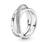 925er Silberring für Damen, dreifach gekreuzt 52mm