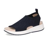 Caprice Damen Sandalen Ocean Knit – flach, weiches Fußbett, Blau, Größe 39