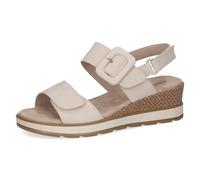 Caprice Damen Sandalen Leder mit Absatz und Fußbett Beige (Snow Nubuc) 37 EU