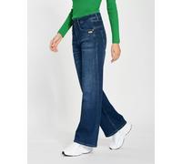 5-Pocket-Jeans GANG "94AMELIE WIDE", Damen, Gr. 31, N-Gr, blau (napoli blau wash), Denim/Jeans, Obermaterial: 79% Baumwolle, 19% Polyester, 2% Elasthan, regular fit lang, Jeans 5-Pocket-Jeans, aus wei