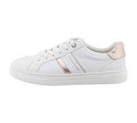 Sneaker TOM TAILOR, Damen, Gr. 40, weiß, rosegold, Lederimitat, leicht glänzend, kontrastfarbene Details, sportlich, Schuhe, Freizeitschuh, Halbschuh, Schnürschuh, Kontrastbesatz an der Ferse (5363624