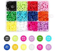 960 Stück Bunte Knöpfe, 9 mm 12 Farben Farbknöpfe, DIY Nähknöpfe Kinderknöpfe Runde Basteln Knöpfe mit Aufbewahrungsbox zum Nähen Basteln Scrapbooking Kinderhemden (4-Loch)