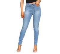 989Zé ENZO EZL416 Damen-Jeans, Skinny Stretchhose, Denim, schmale Passform, Hose mit Taschen, alle Taillengrößen 36-48, hellblau, 48
