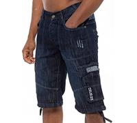 989Zé ENZO Kurze Hosen Herren Cargo Shorts Baumwolle Regular Fit Sommer Jeanshose mit Taschen EZS404 DUNKELBLAU 42