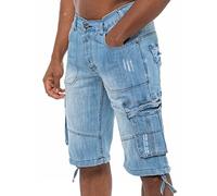 989Zé ENZO Kurze Hosen Herren Cargo Shorts Baumwolle Regular Fit Sommer Jeanshose mit Taschen EZS404 HELLBLAU 44