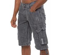 989Zé ENZO Kurze Hosen Herren Cargo Shorts Baumwolle Regular Fit Sommer Jeanshose mit Taschen EZS404 DUNKELGRAU 34