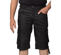 989Zé ENZO Kurze Hosen Herren Cargo Shorts Baumwolle Regular Fit Sommer Jeanshose mit Taschen EZS404 SCHWARZ 44