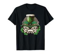 99 Gifts Saint Paddy's Day Ireland Accessories - St. Patrick's Day Irish Leprechaun Skull Shamrock T-Shirt für Männer & Frauen - Grün, Crew-Ausschnitt, T-Shirt, Party, Klein