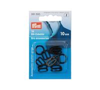 Prym 991.895 Bra Accessories, Kunststoff, schwarz weiß, 10mm, KST, schwarz, 10 Stück'