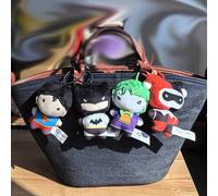 9cm weicher Plüsch Schlüsselanhänger DC Justice League Quinn Joker süße Cartoon Film Puppe, kreatives Halloween Weihnachtsgeschenk